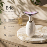 Masseur Brio Hielo rituel beauté 3-en-1 avec LED 3 couleurs, chaleur 42°C et vibrations EMS — soin visage Hielo