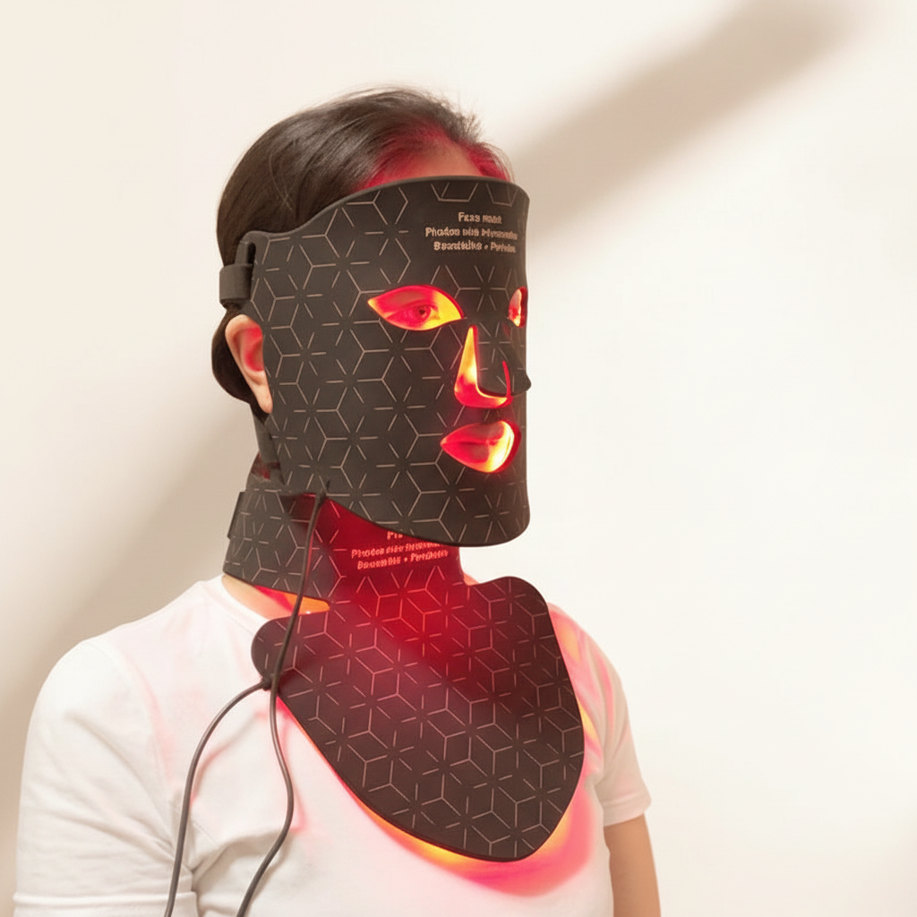 Masque LED porté - ambiance Hielo
